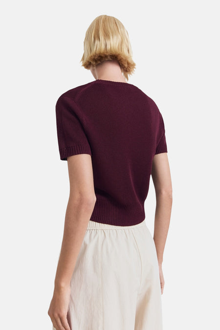 Pull col O Bordeaux - MANGO