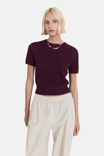 Pull à col rond - bordeaux - MANGO