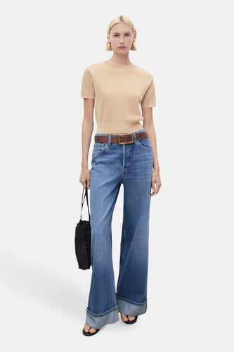 Pull à col rond - beige - MANGO