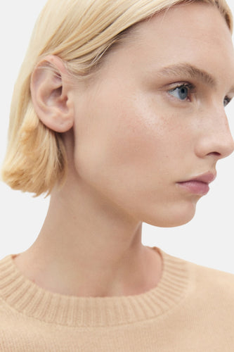 Pull à col rond - beige - MANGO