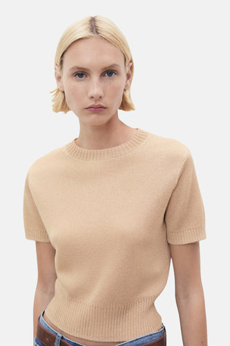 Pull à col rond - beige - MANGO