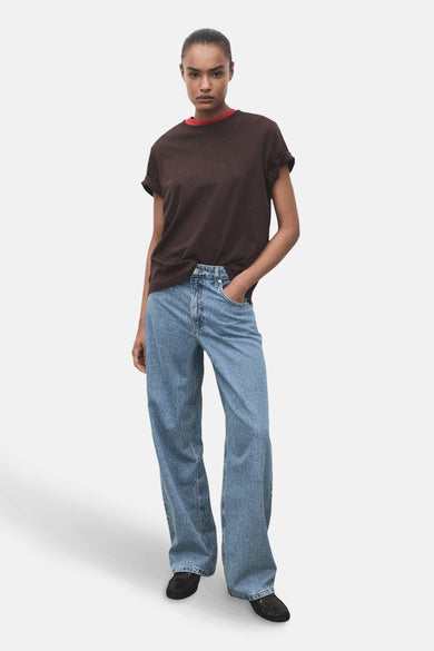 Jeans straight Mid blue denim - MANGO