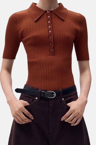 Pull met ronde hals - bruin