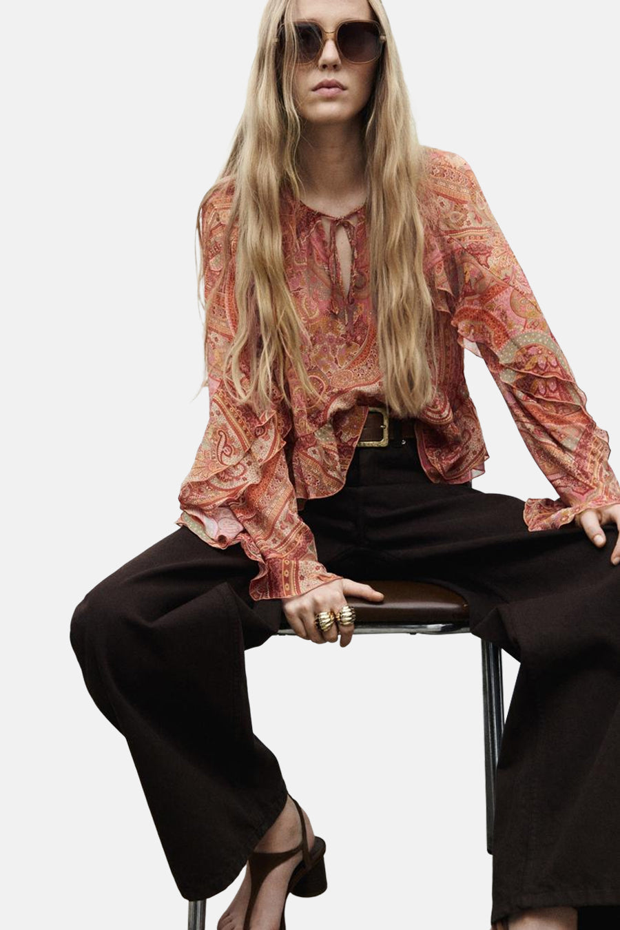 Blouse (lange mouwen) multicolor - MANGO - MANGO - 4