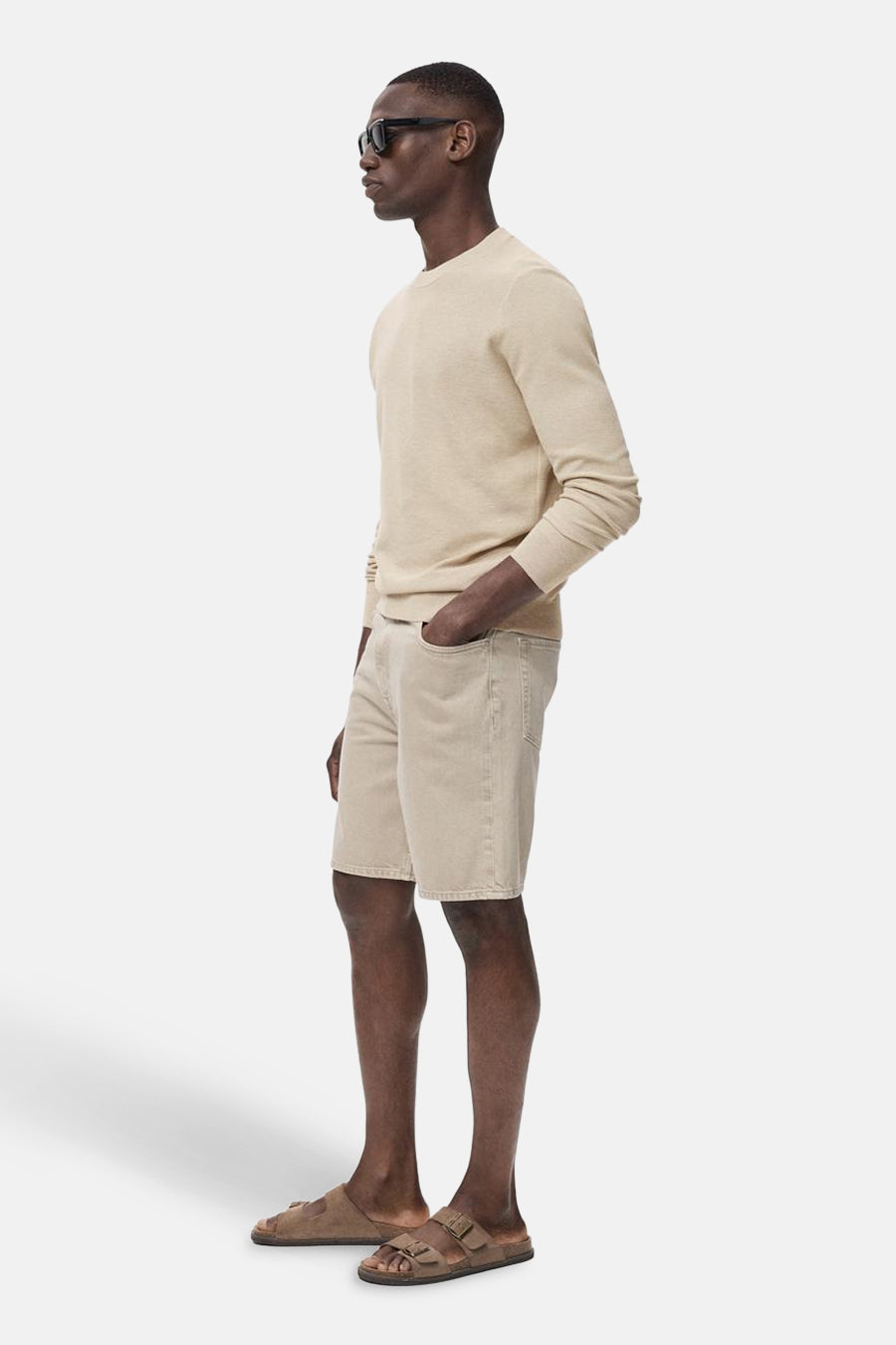 Pull met ronde hals - beige - MANGO - 5