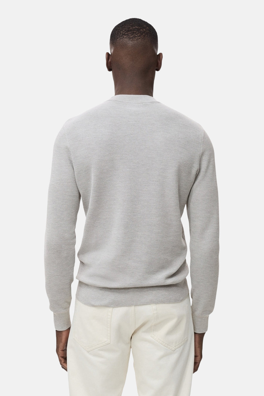 Pull met ronde hals - grijs - MANGO - 3