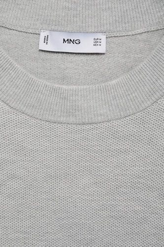 Pull met ronde hals - grijs - MANGO - 6