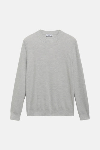 Pull met ronde hals - grijs - MANGO - 6