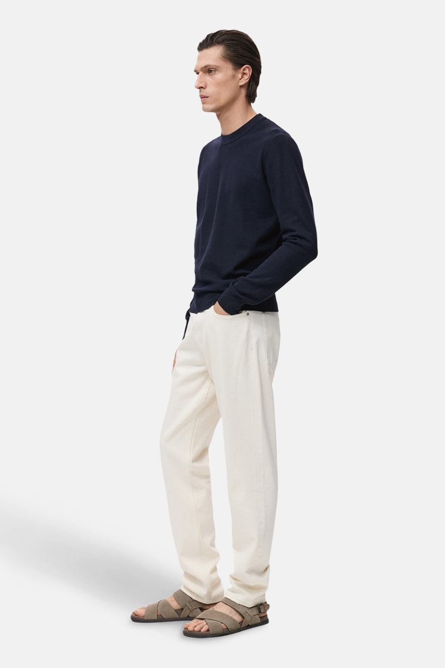 Pull met ronde hals - blauw - MANGO - 4