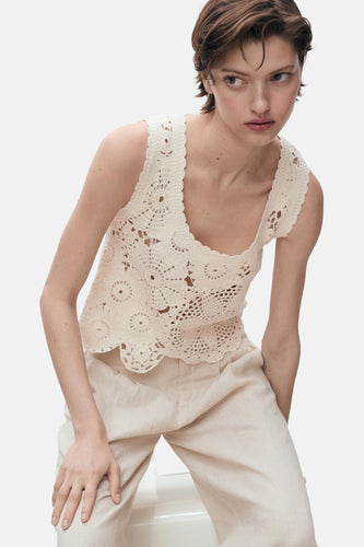 Top - ecru - MANGO