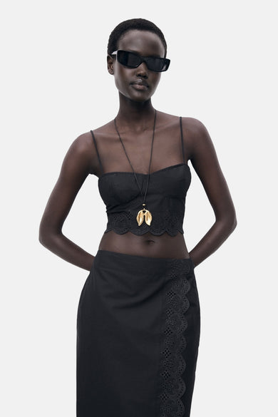 Top (spaghettibandjes) Zwart - MANGO