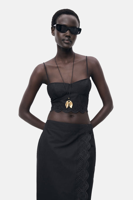 Top (spaghettibandjes) Zwart - MANGO