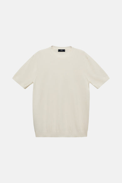 T-shirt écru à manches courtes de MANGO, avec une subtile texture et un design lisse.