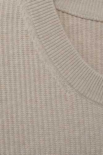Pull met ronde hals - beige - MANGO
