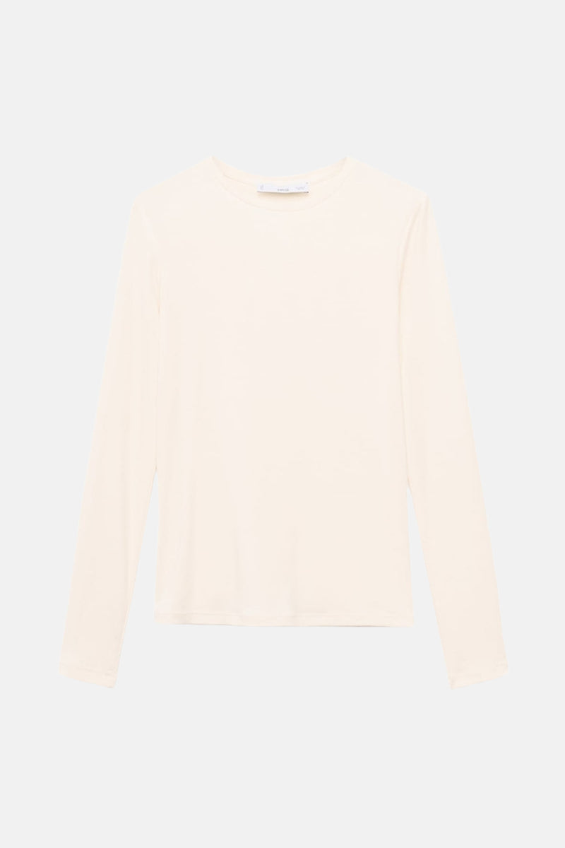 T-shirt met lange mouwen - beige