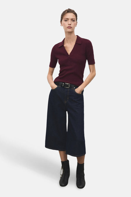 Pull met ronde hals - bordeaux