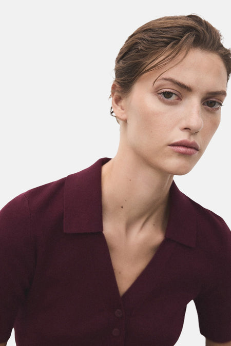 Pull met ronde hals - bordeaux