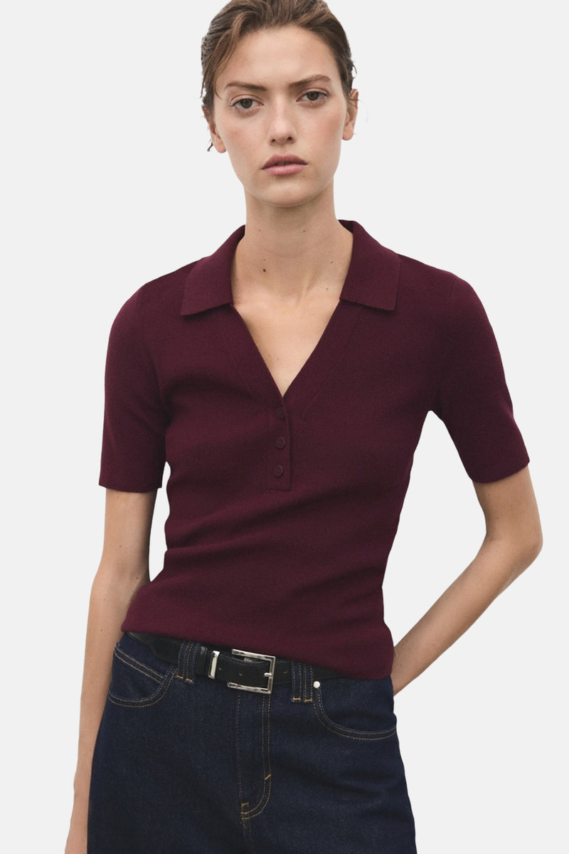 Pull met ronde hals - bordeaux