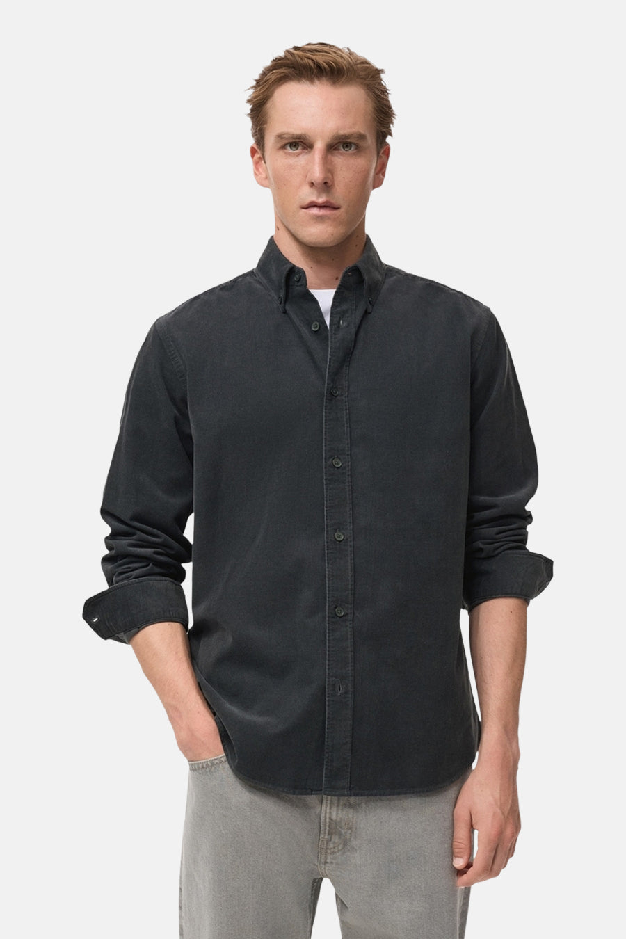 Chemise à manches longues - gris
