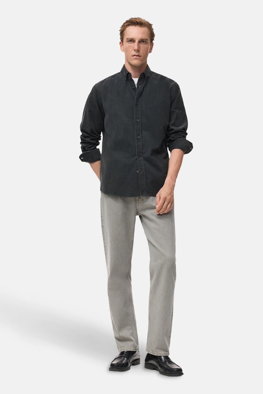 Chemise à manches longues - gris