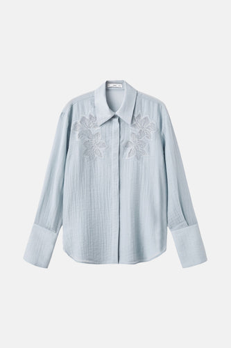 Chemise à manches longues - bleu - MANGO