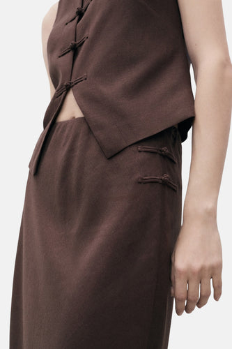 Jupe longue - brun - MANGO