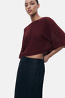 Pull col O Bordeaux - MANGO