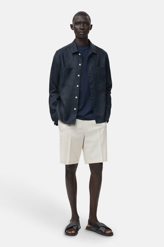 Chemise à manches longues - Bleu foncé - MANGO