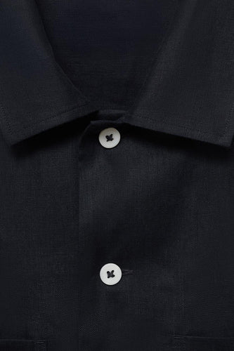 Chemise à manches longues - Bleu foncé - MANGO