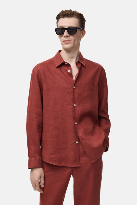 Chemise à manches longues - rouge