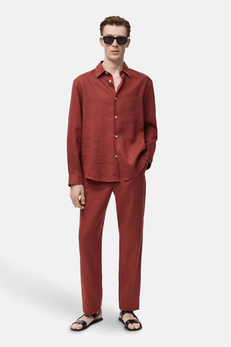 Chemise à manches longues - rouge - MANGO