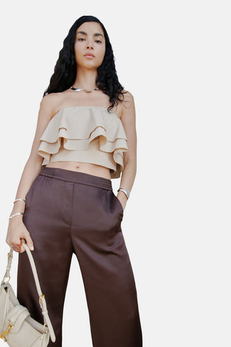 Broek - bruin - MANGO