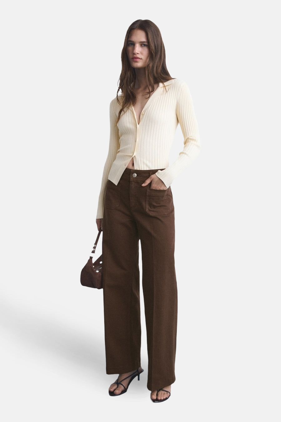 Colored jeans - bruin - MANGO