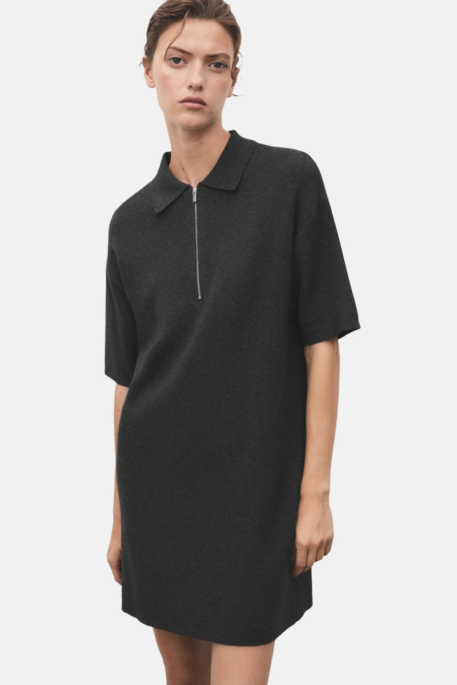 Kleedje met korte mouwen - grijs - MANGO