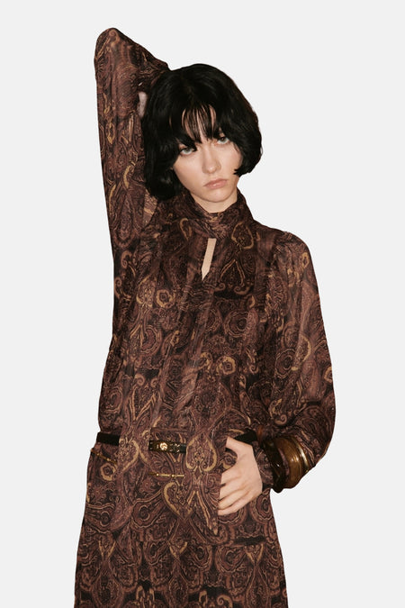Blouse met lange mouwen - Bruin