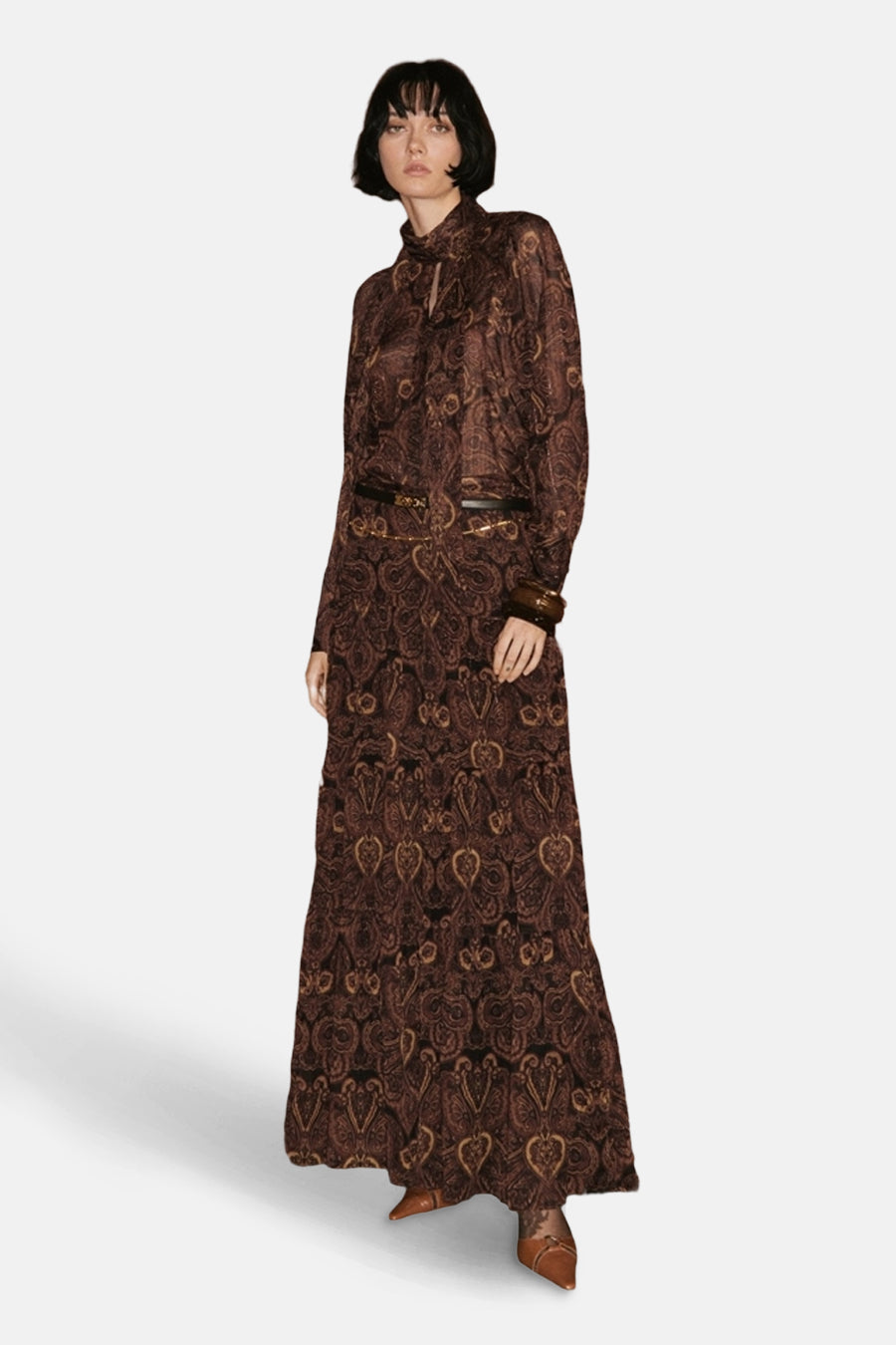 Blouse à manches longues - Brun - MANGO