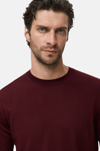 Pull met ronde hals - bordeaux - MANGO