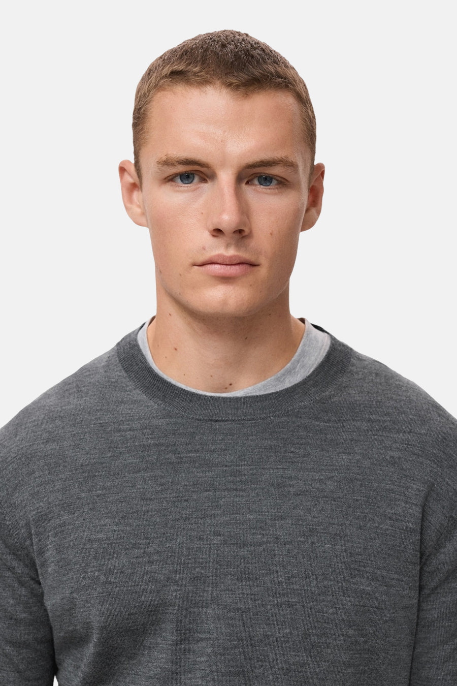 Pull met ronde hals - grijs - MANGO - 4