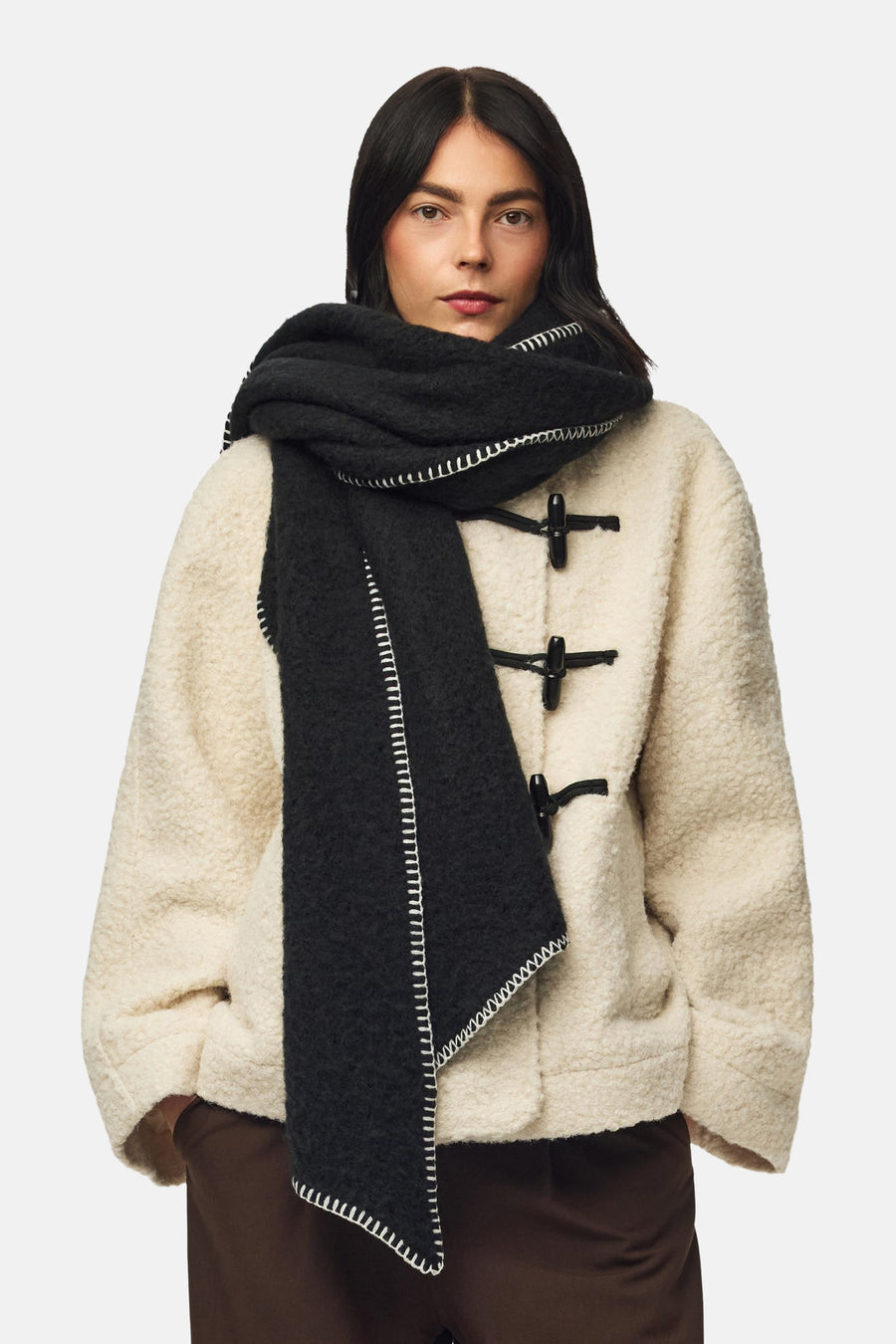 Wintersjaals zwart - PIECES®