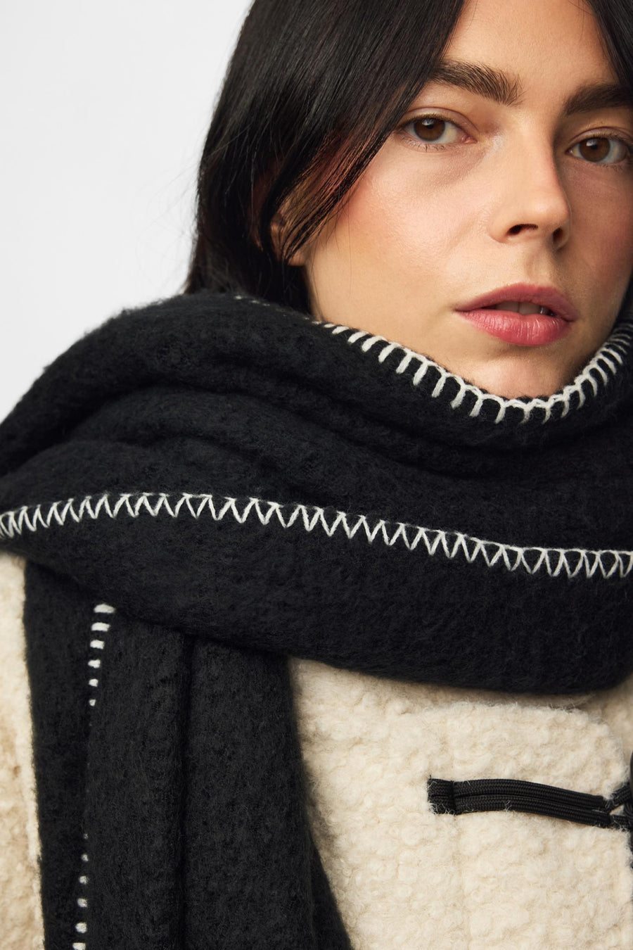 Wintersjaals zwart - PIECES®
