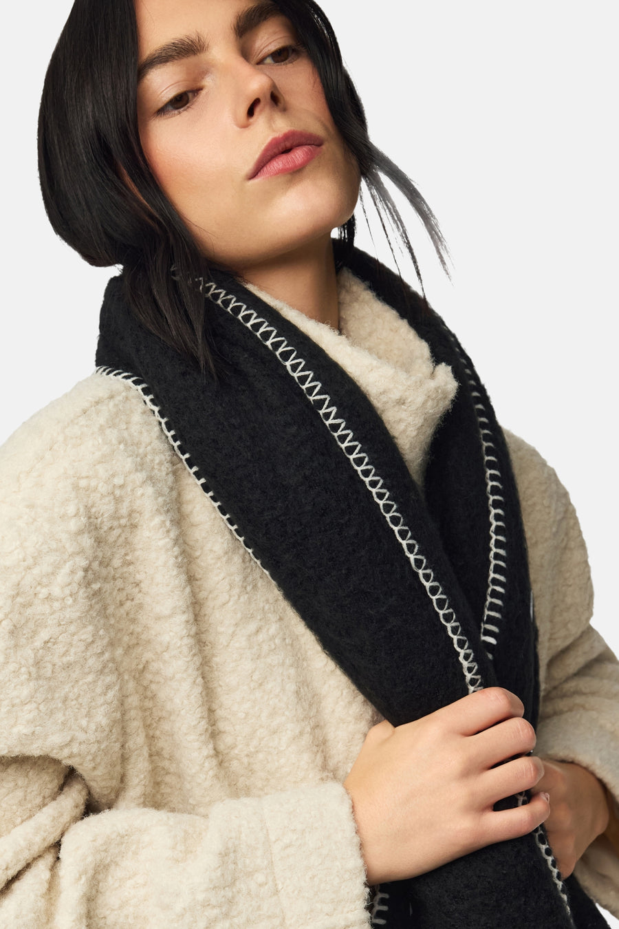 Wintersjaals zwart - PIECES®