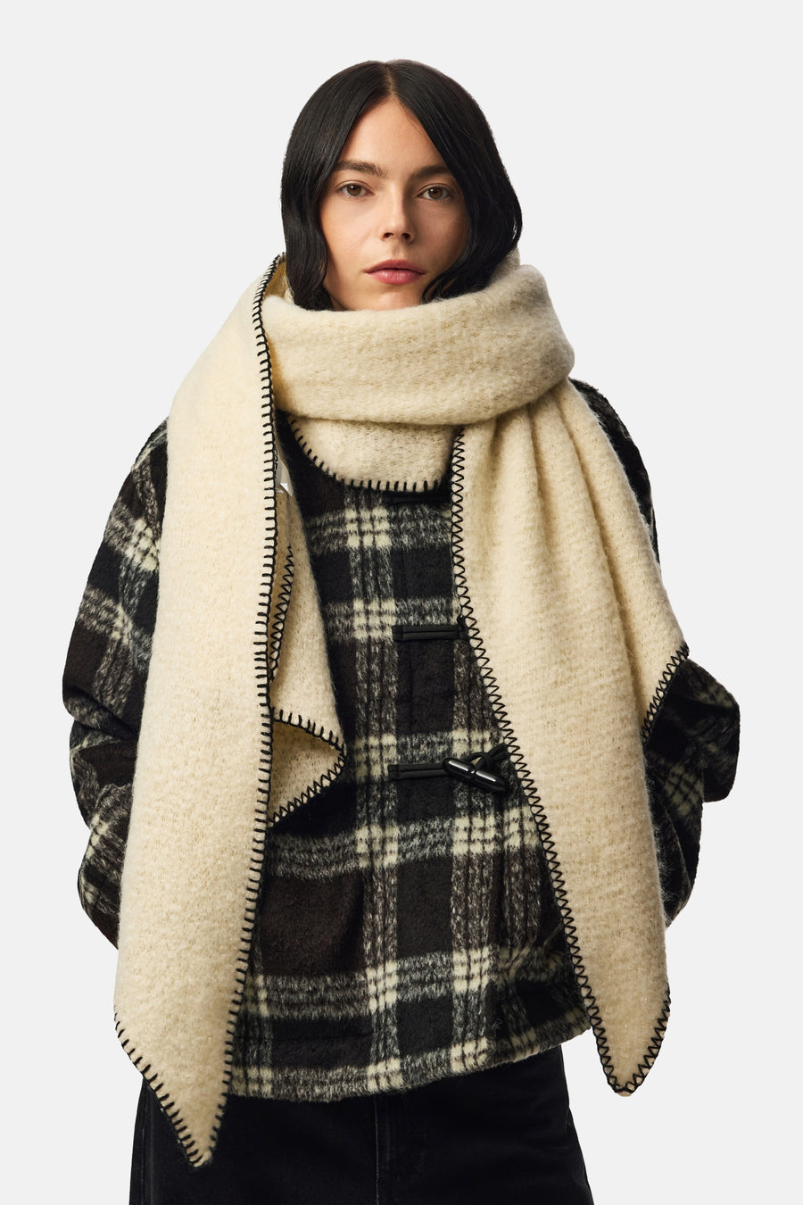 Wintersjaals ecru - PIECES®