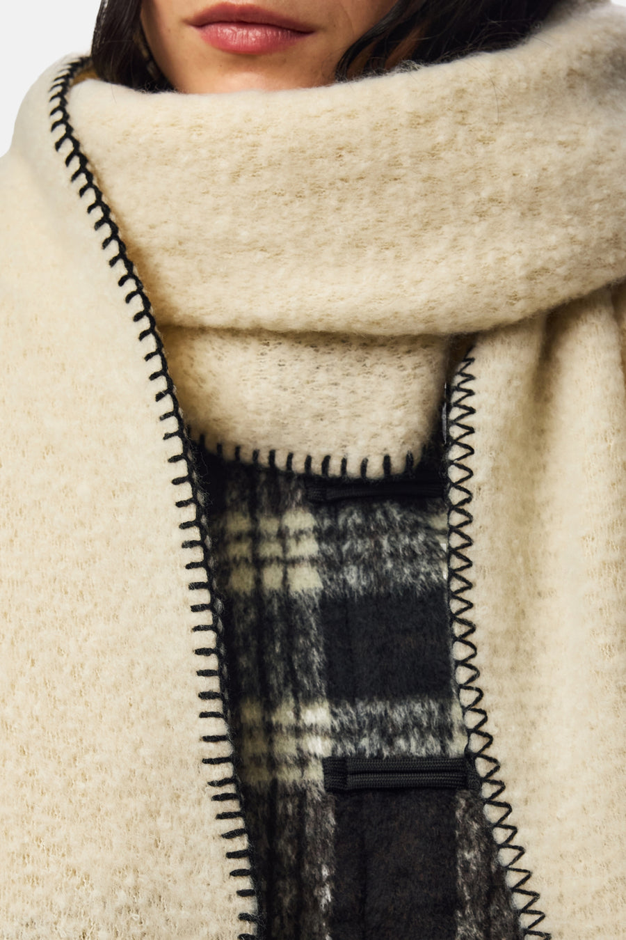 Wintersjaals ecru - PIECES®