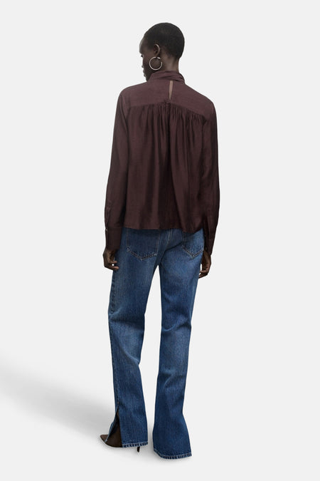 Blouse à manches longues - brun