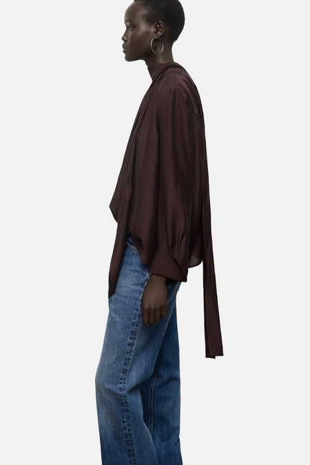 Blouse à manches longues - brun