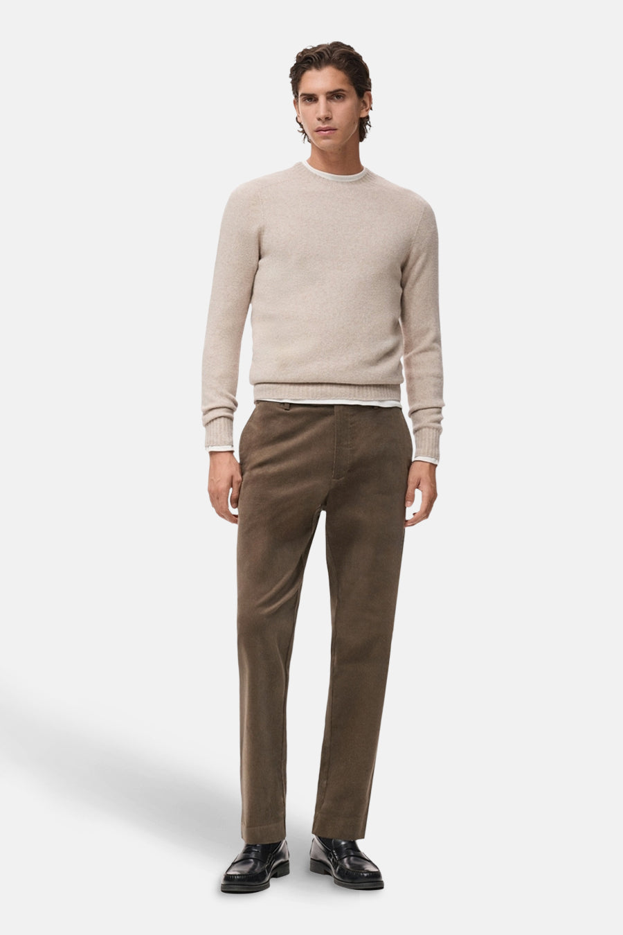 Pull met ronde hals - beige - MANGO