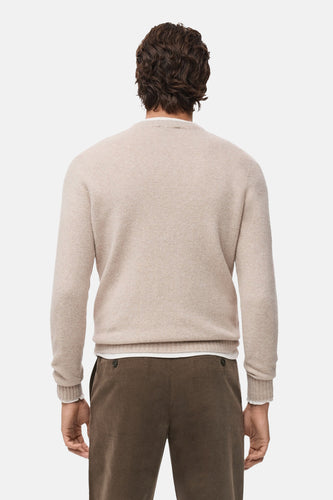 Pull met ronde hals - beige - MANGO