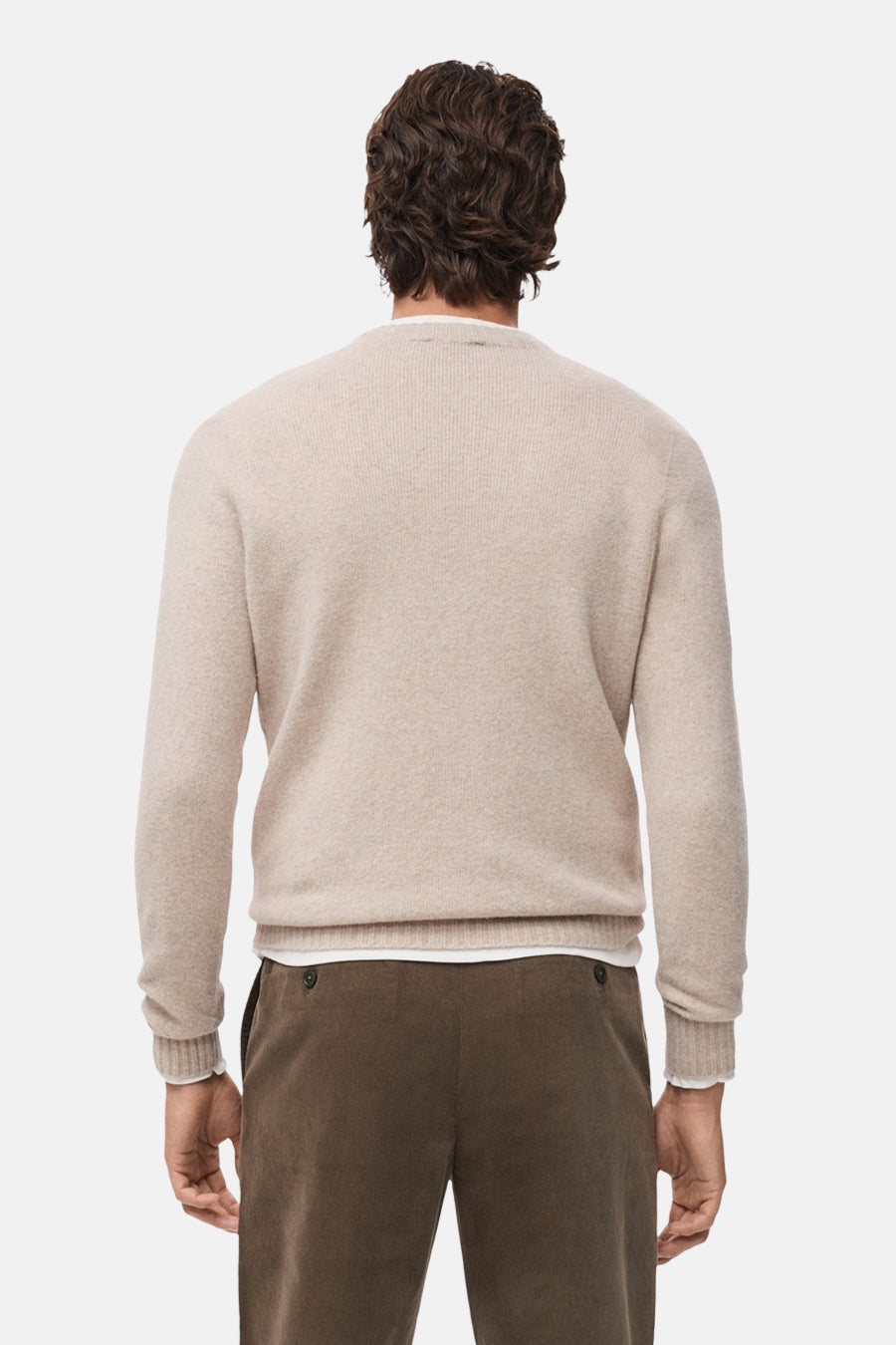 Pull met ronde hals - beige - MANGO