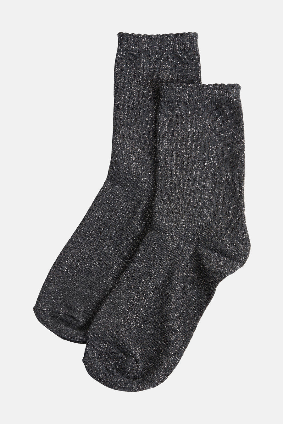Chaussettes grises de PIECES, avec du fil pailleté et une subtile texture côtelée.