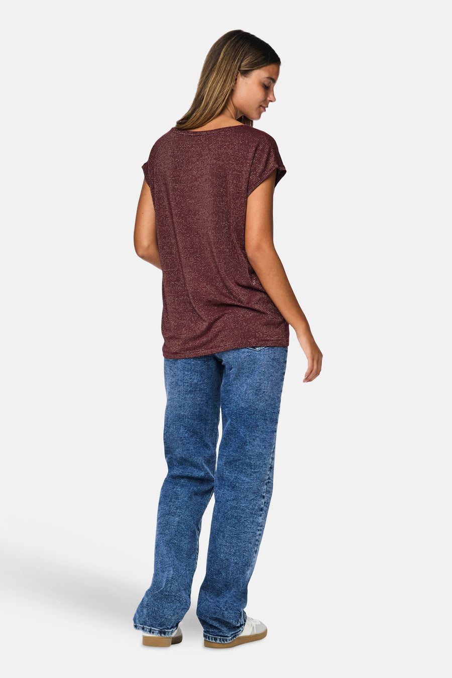 T-shirt met korte mouwen - Bordeaux - PIECES®